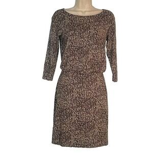 ANN TAYLOR Animal Print Blouson Dress Contemporary Business‎ Casual Career 00P